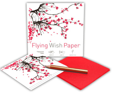 Cherry Blossoms Flying Wish Paper