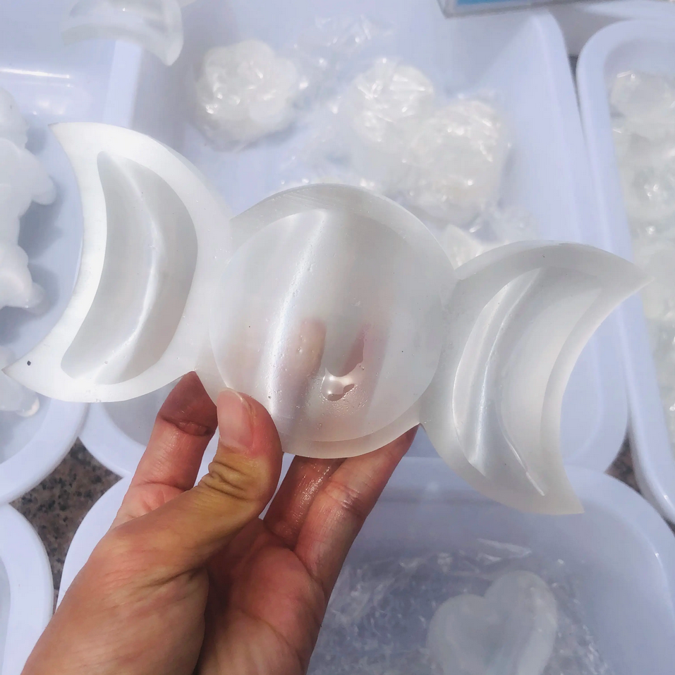 Selenite Triple Moon Bowl Selenite Triple Moon Bowl
