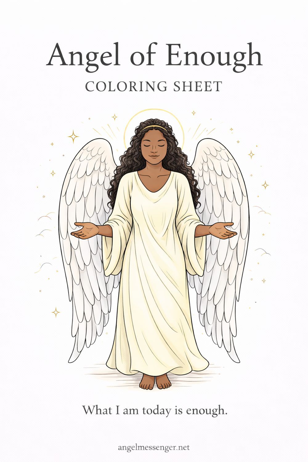 Angel of Enough Coloring Page