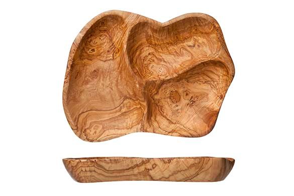 ANTIPASTI BORD 3-6 SECTIES OLIJFHOUT 40-55X18-28X5CM Artikel code 7798744/1864