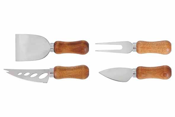 ASPEN KAASMESSENSET MINI 4PCS HANDVAT UIT ACACIA Artikel code 565901/294