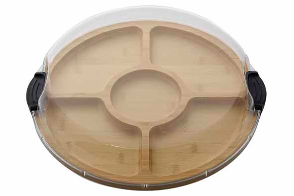 BUILD-A-BOARD SERVEERPLANK D35,5CM MET 5 VAKKEN - MET KUNSTSTOF DEKSEL Artikel code 5320875/2111