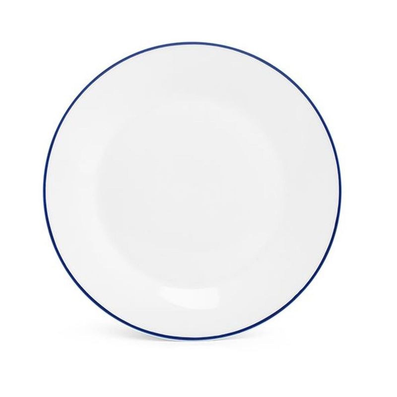 Basic White Blauwe filetrand Bord brede rand 20 cm. 300.3321.0353