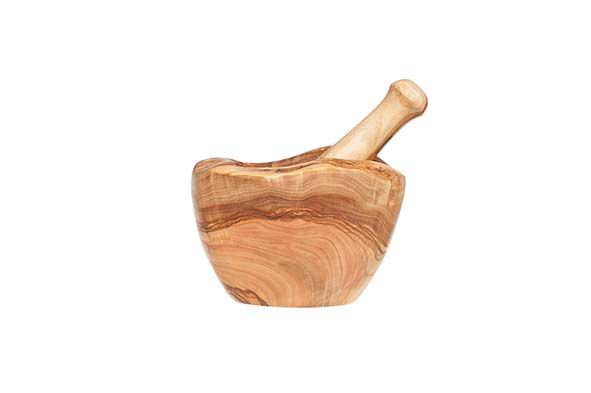 MORTIER 14CM + VIJZEL OLIJFHOUT Artikel code 4785813/1514