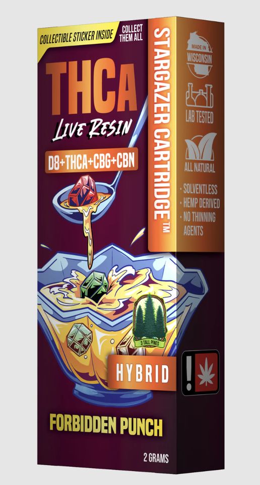 3 Tall Pines 3.5gram THCa Live Resin Hash Disposable Vape, Strain: Forbidden Punch - Hybrid