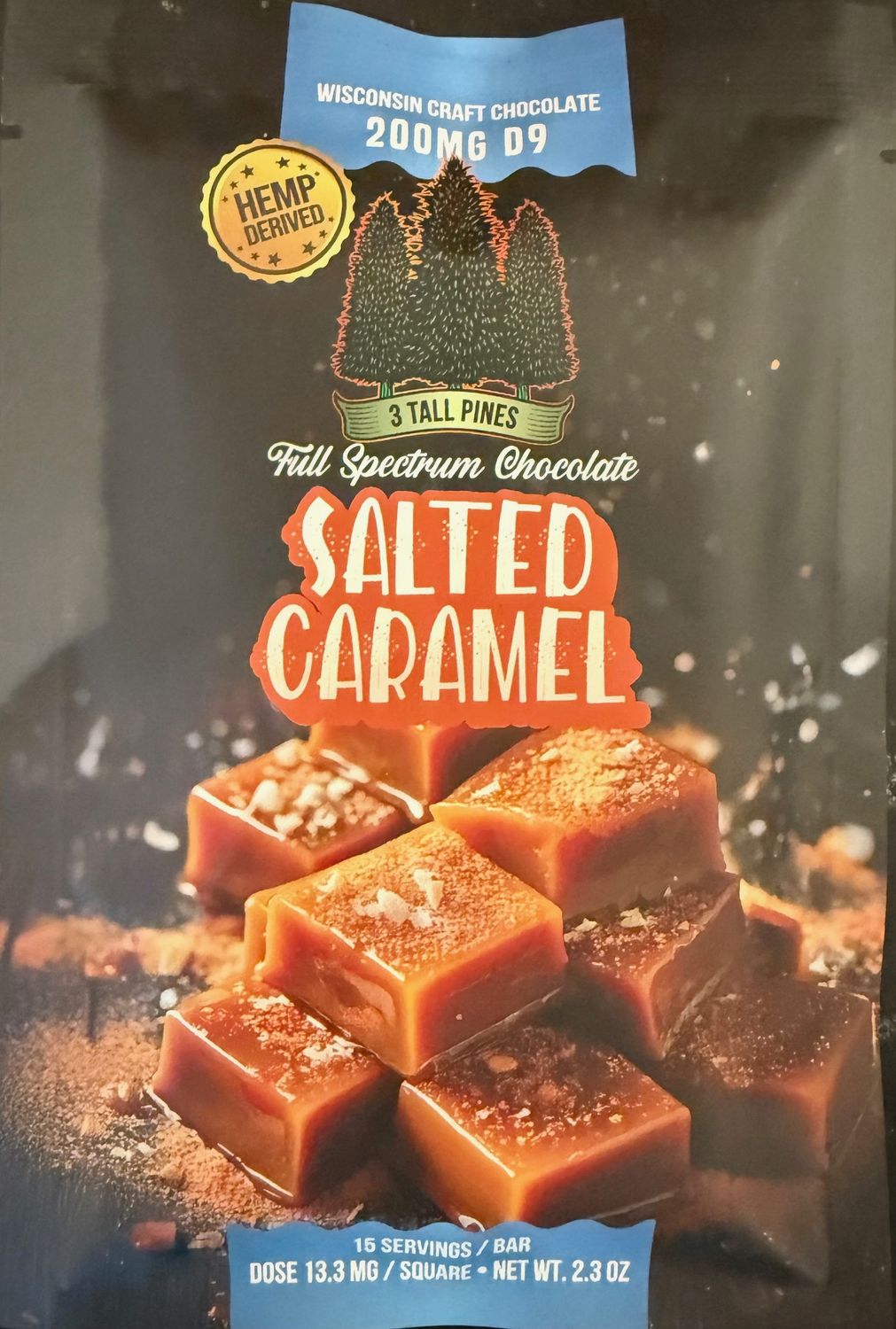 3 Tall Pines Full Spectrum Truffle Bars, Strain: Salted Caramel - 200mg