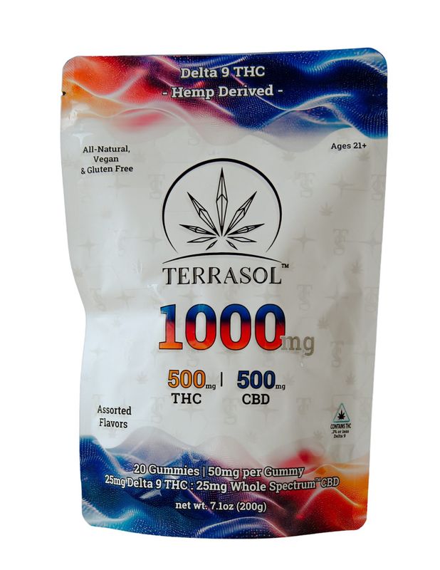 TerraSol 25:25 Ratio D9 Fruit Chew (25mg THC, 25mg CBD)