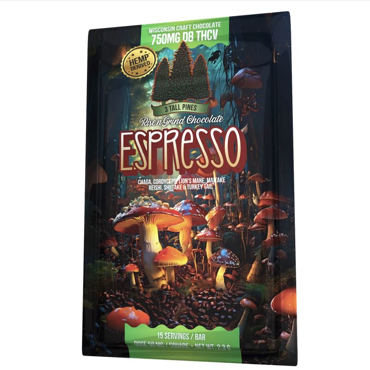 3 Tall Pines D8 Truffle Bar, Strain: 750mg Rise 'N Grind Bar