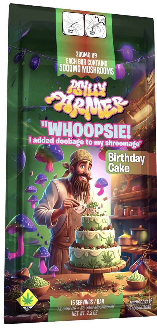 3 Tall Pines Psilly Farmer Whoopsie Bars - Mushroom &amp; D9 THC, Attribute 1: Birthday Cake