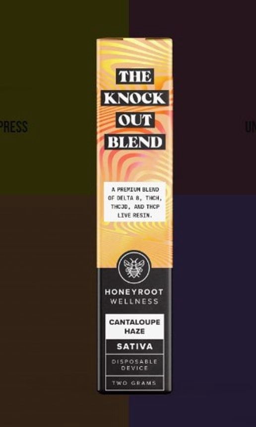 Honeyroot Knockout Disposable Vape, Attribute 1: Cantaloupe Haze