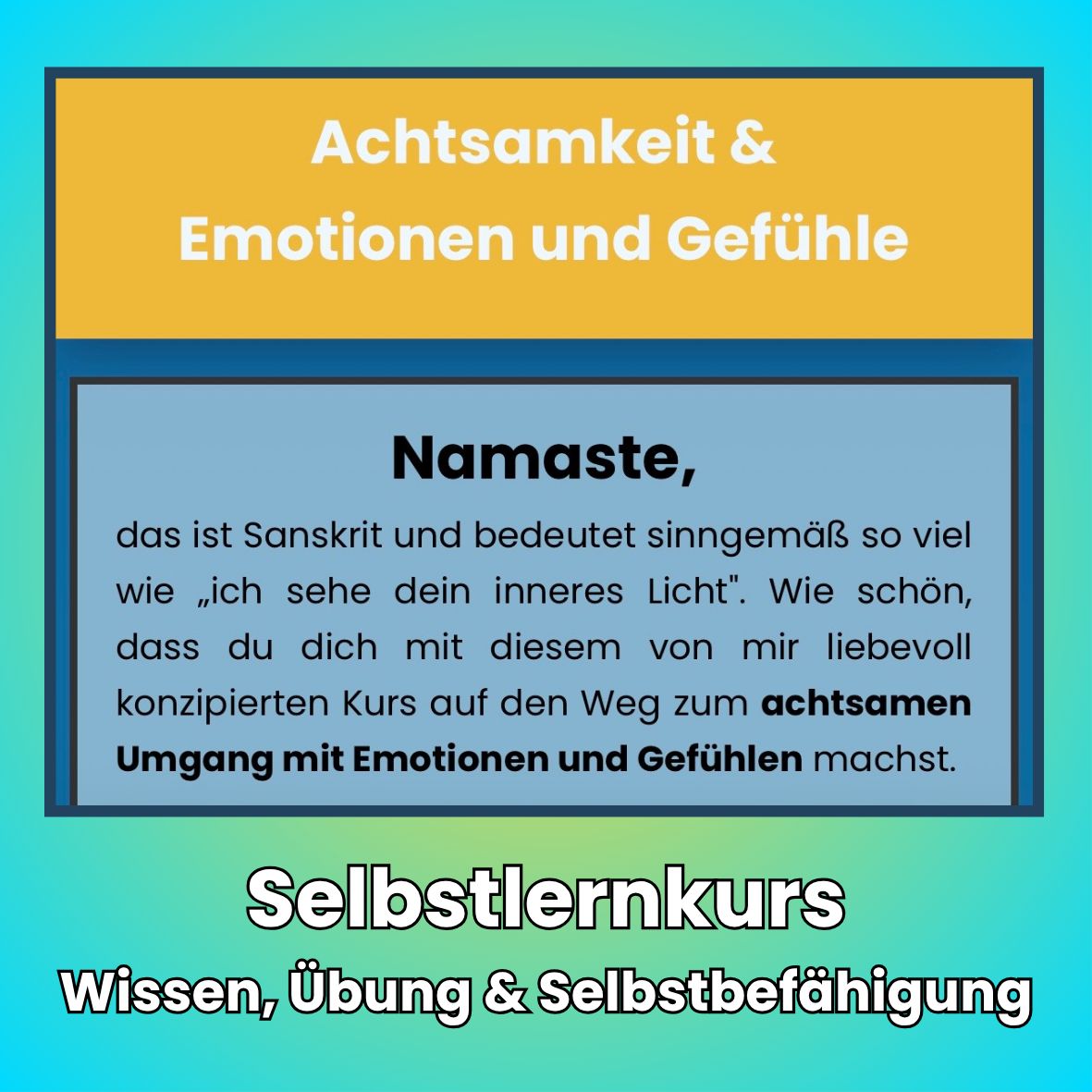 Selbstlernkurs: Achtsamkeit & Emotionen und Gefühle Selbstlernkurs: Achtsamkeit & Emotionen und Gefühle