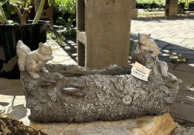 Squirrel Log Planter
