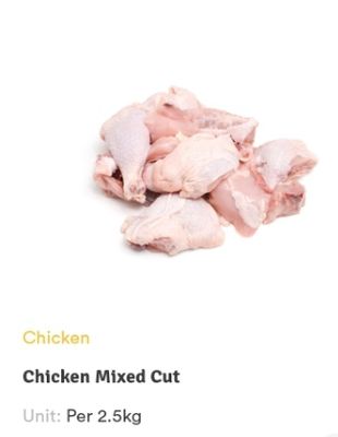 Mixed cut chicken