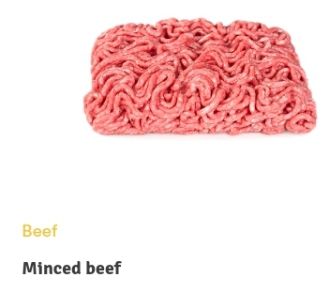 Minced beef per kg