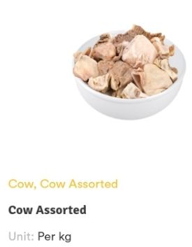 Cow meat assorted 1 kg