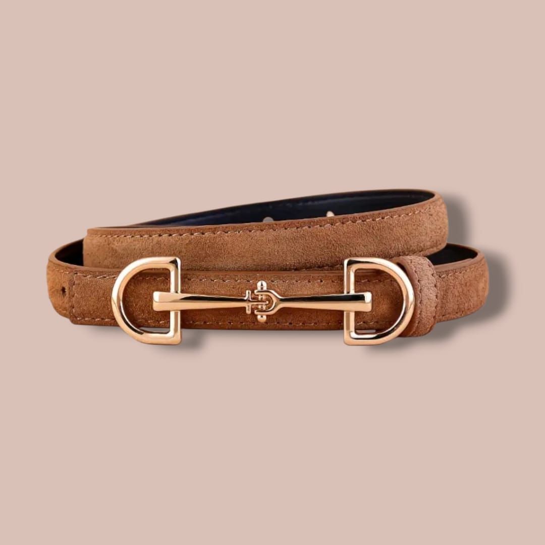 Gold Bit Leather Belt