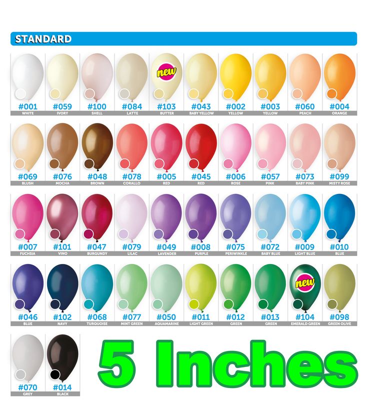 Gemar Balloons 5 in Standard Colors 100pcs