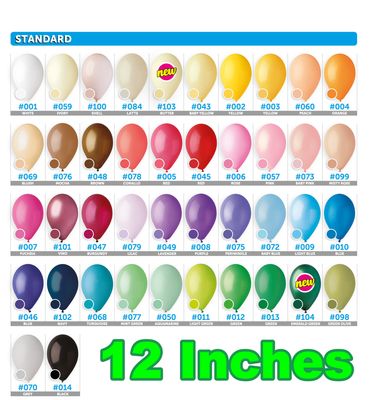 Gemar Balloons 12&quot; Standard Colors 50pcs