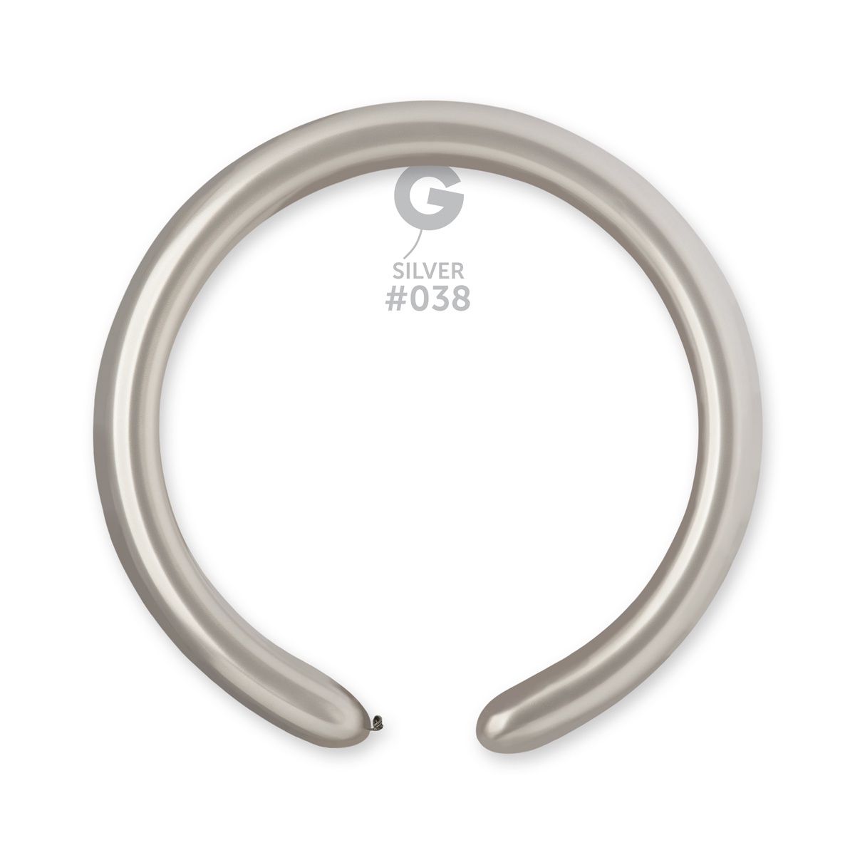 #038 Silver 553802 Metallic Color 2/60 in 50pcs Gemar Balloons