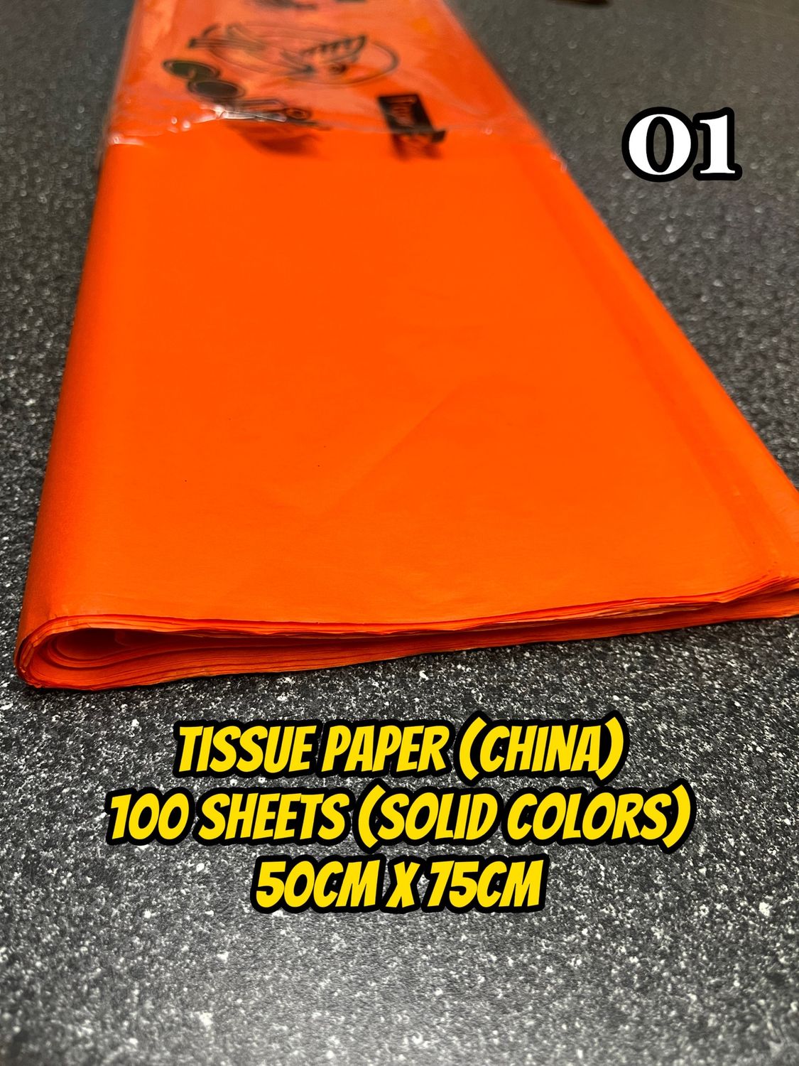Papel China Colibri 100pcs, COLOR: 01 Mandarin- tangerine
