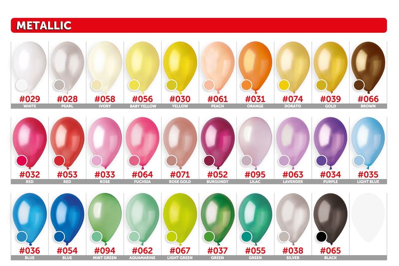 Gemar Balloons 12 in Metal Colors 50pcs