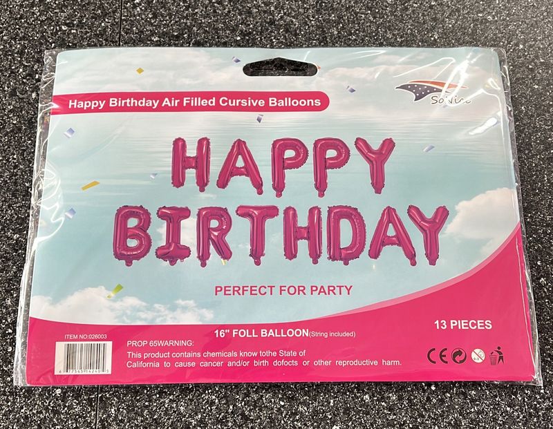 HB Letters 16&quot; Foil Balloon Fushia
