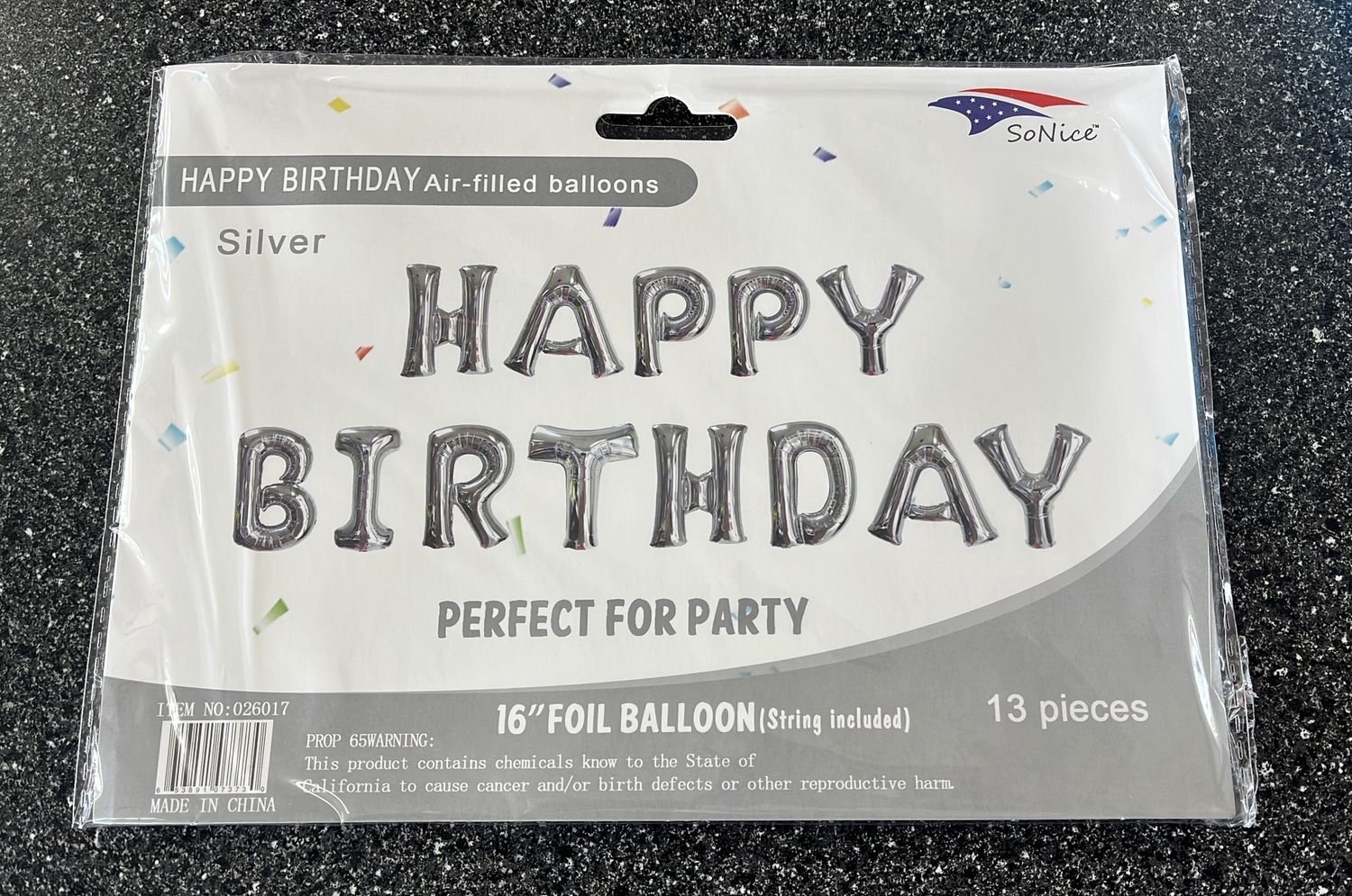 HB Letters 16&quot; Foil Balloon Silver