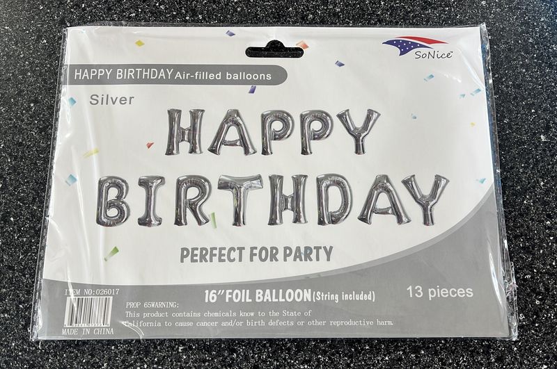 HB Letters 16&quot; Foil Balloon Silver