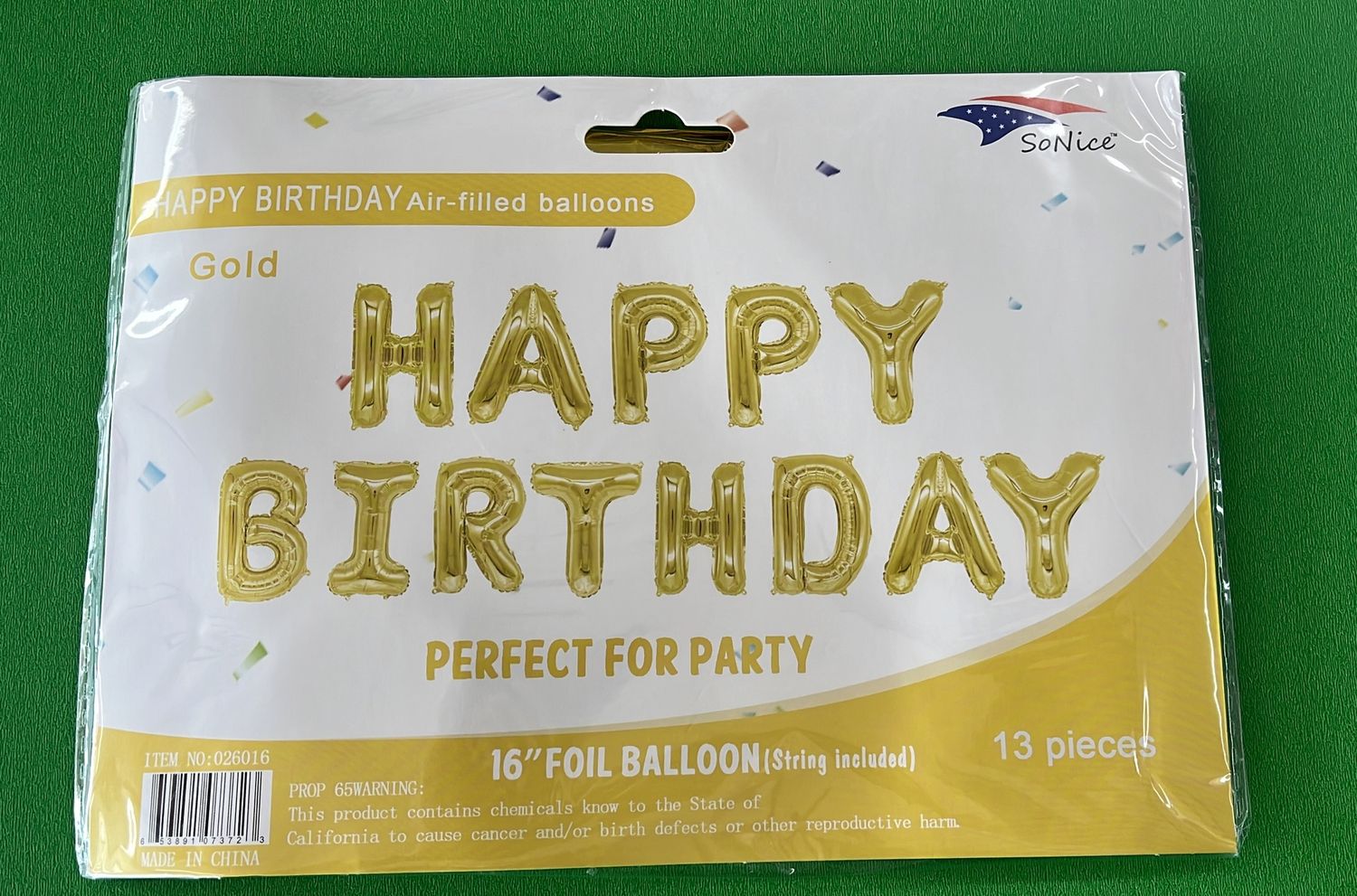 HB Letters 16&quot; Foil Balloon Gold
