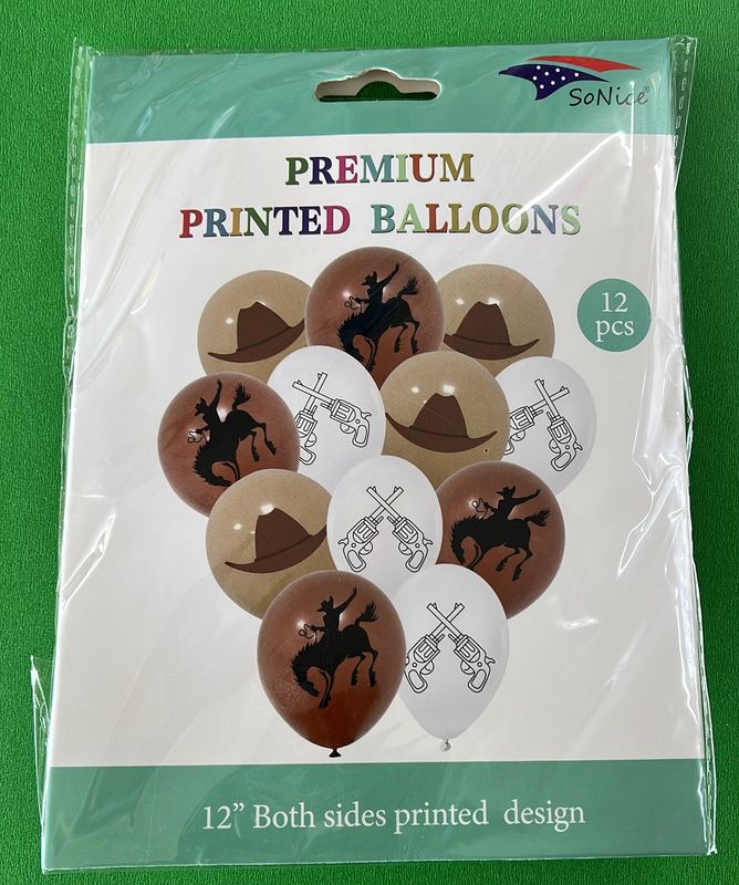 Cowboy Latex Balloons 12pcs