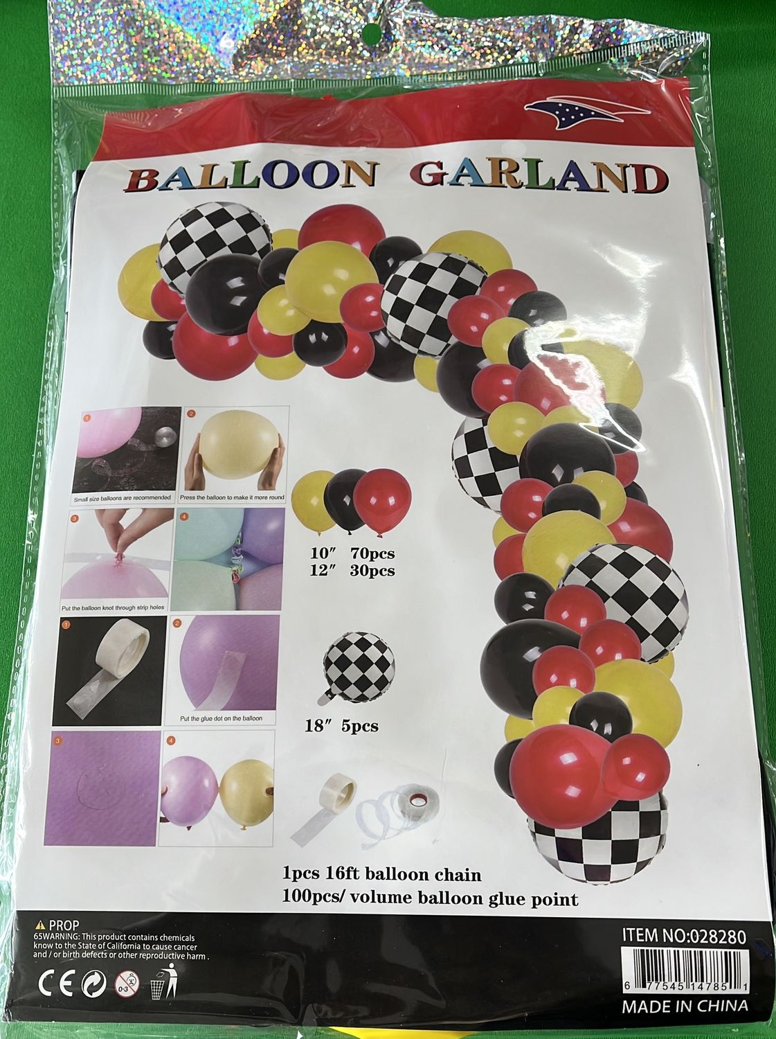 Checker Balloon Garland Kit