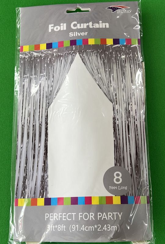 Foil Curtain Silver 3x8