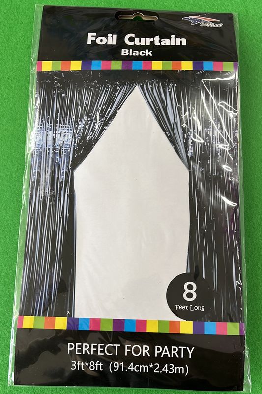 Foil Curtain Black  3x8