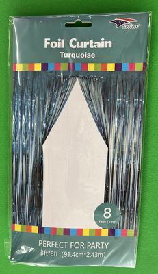 Foil Curtain Turquoise 3x8