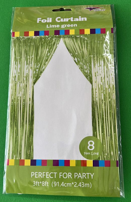 Foil Curtain Lime Green 3x8
