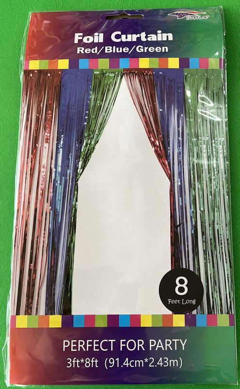 Foil Curtain Red/blue/green 3x8