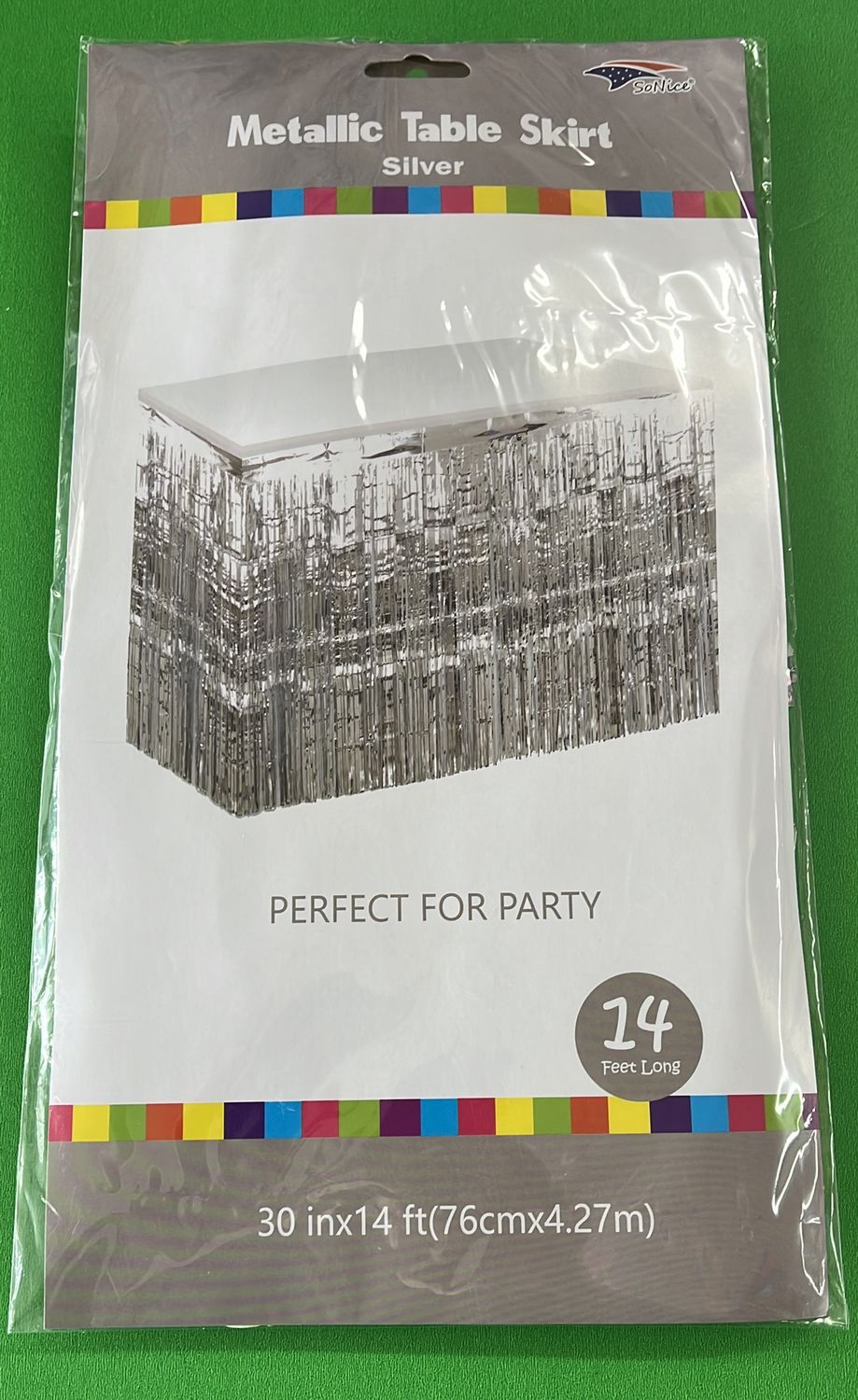 Foil Table Skirt Silver