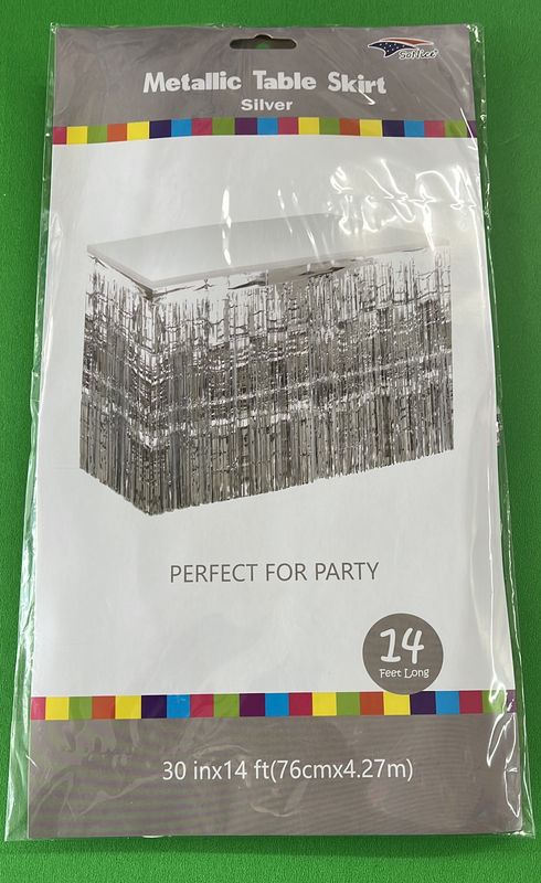 Foil Table Skirt Silver