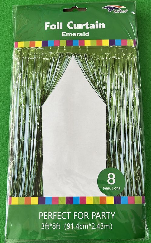 Foil Emerald Green Curtain 3x8