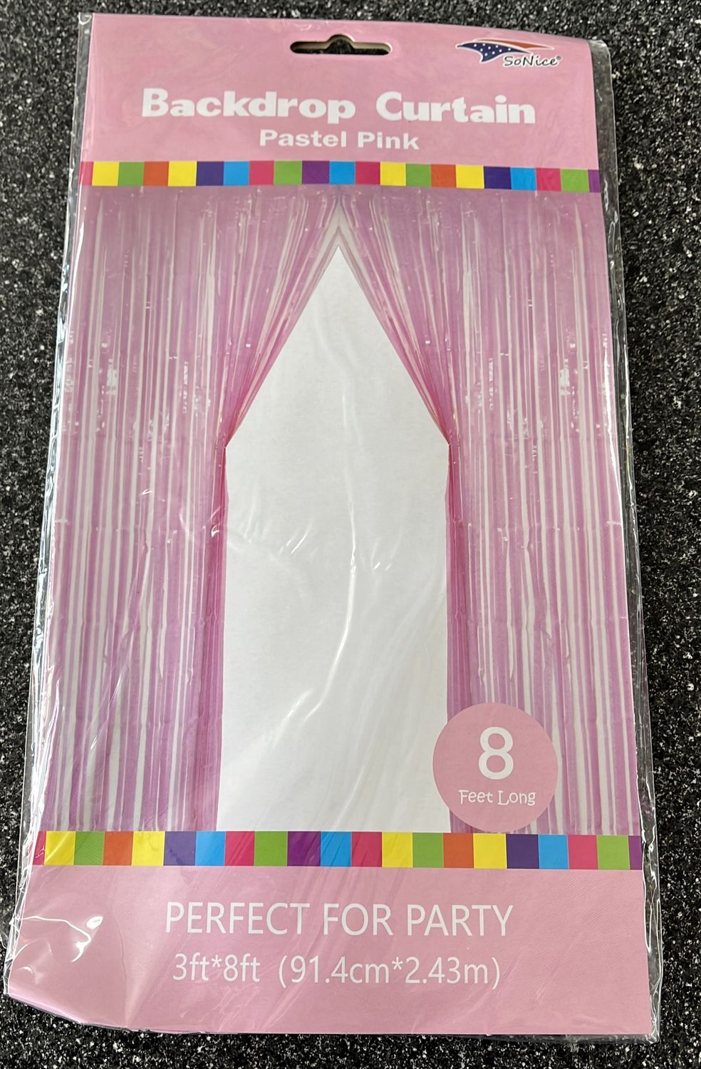 Foil Curtain Pastel Pink 3x8