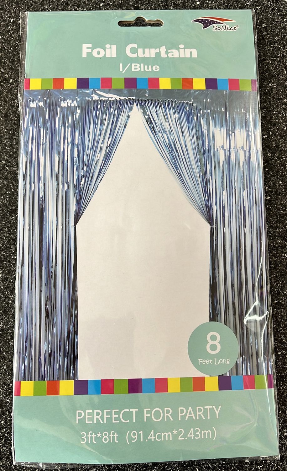 Foil Curtain Light Blue 3x8