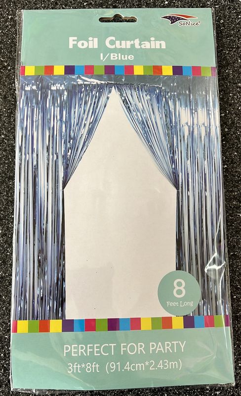 Foil Curtain Light Blue 3x8
