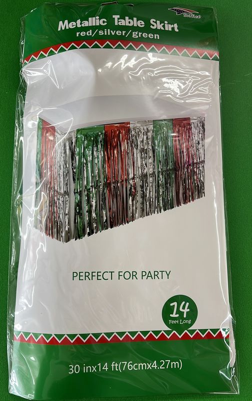 Metallic Table Skirt Tricolor