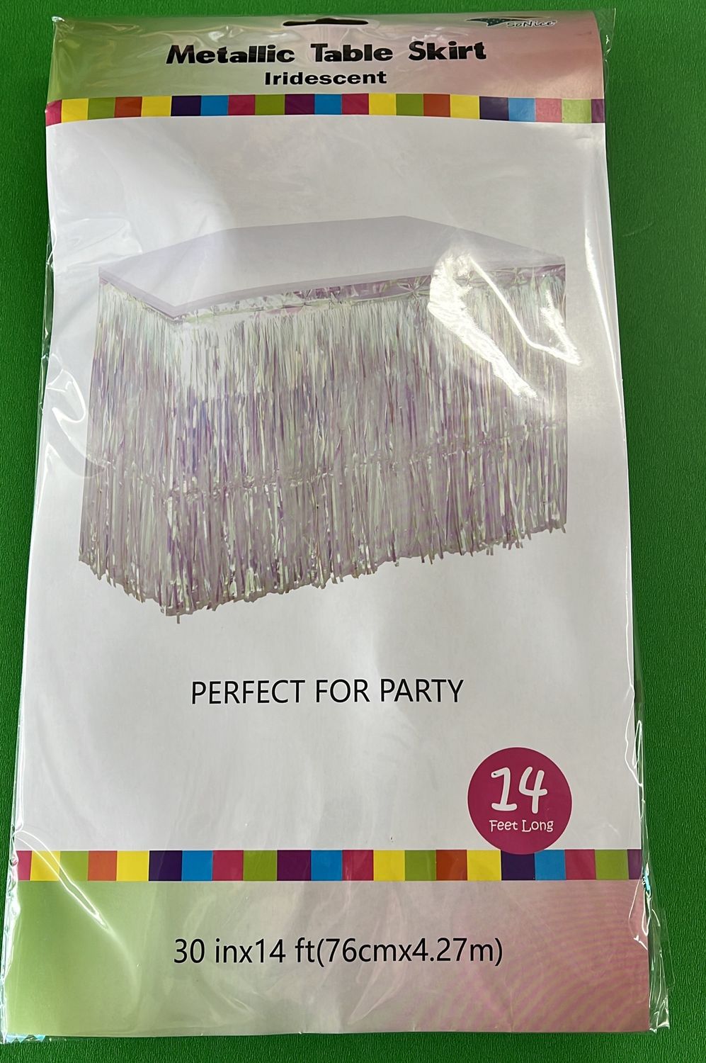 Foil Table Skirt Iridescent