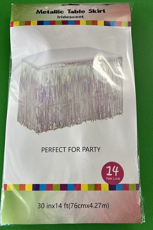 Foil Table Skirt Iridescent