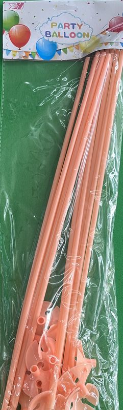 Balloon Stiks 10ct Light Orange