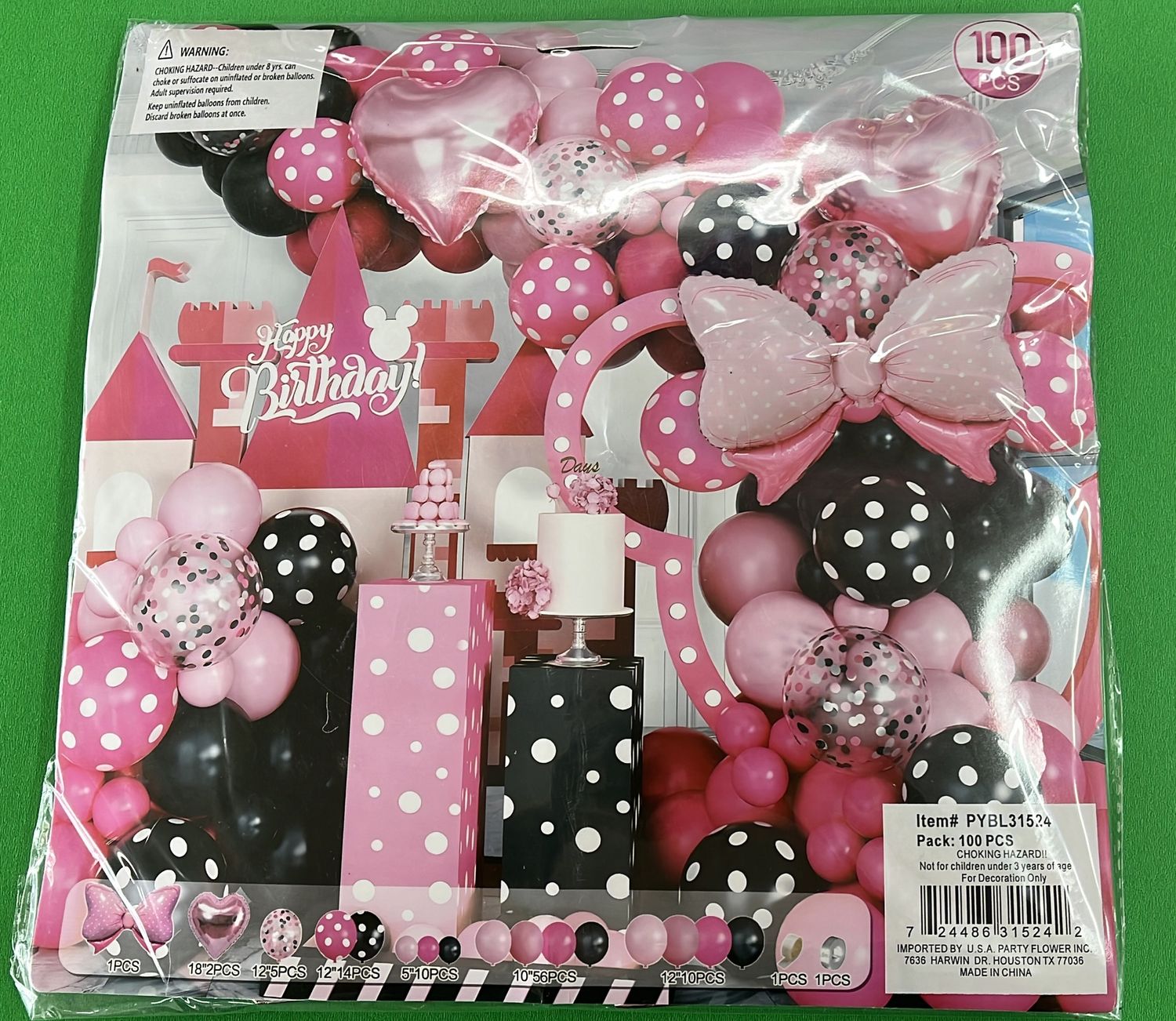Garland Bow Pink 100pcs