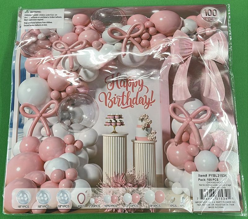 Garland Kit L/pink and Clear Bubbles 100 pcs