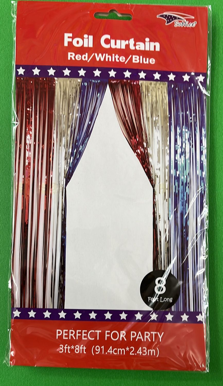 Red/wht/blue Foil Curtain 3X8