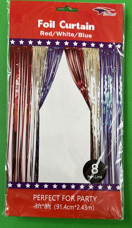 Red/wht/blue Foil Curtain 3X8